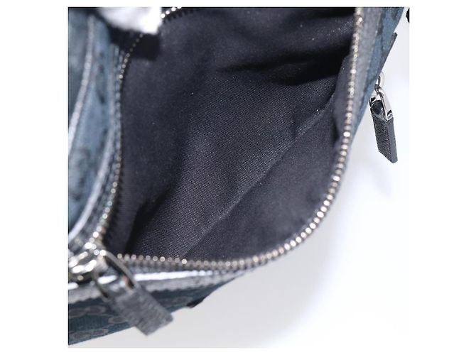 GUCCI GG Canvas Shoulder Bag Black Silver 92551 - vista 24