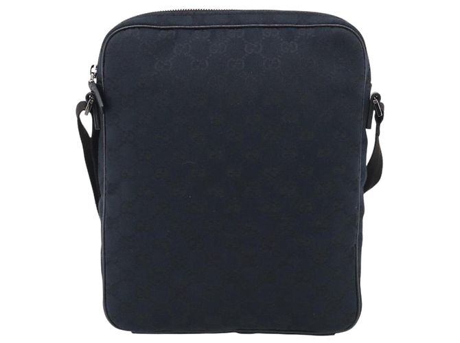 GUCCI GG Canvas Shoulder Bag Black Silver 92551 - vista 3