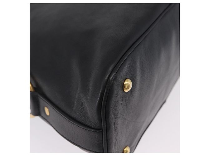 Autre Marque Saint Laurent Muse Hand Bag Leather Black Gold Tone 156464 - vista 12