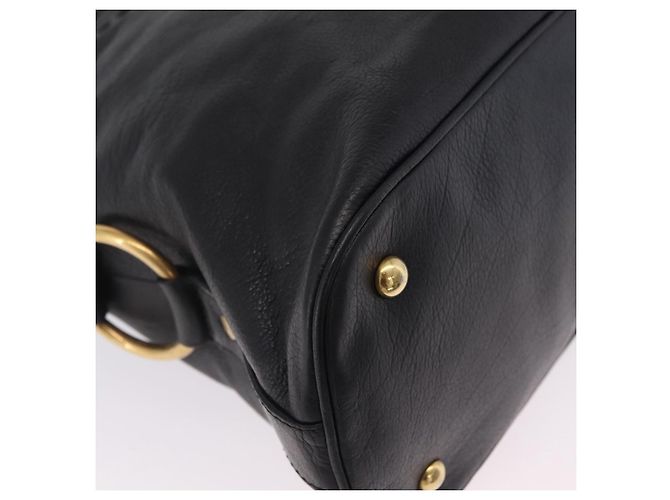 Autre Marque Saint Laurent Muse Hand Bag Leather Black Gold Tone 156464 - vista 14