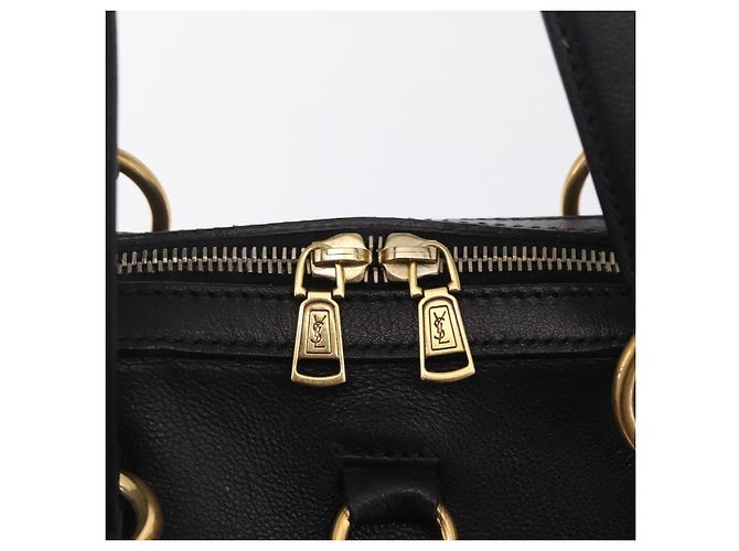 Autre Marque Saint Laurent Muse Hand Bag Leather Black Gold Tone 156464 - vista 16