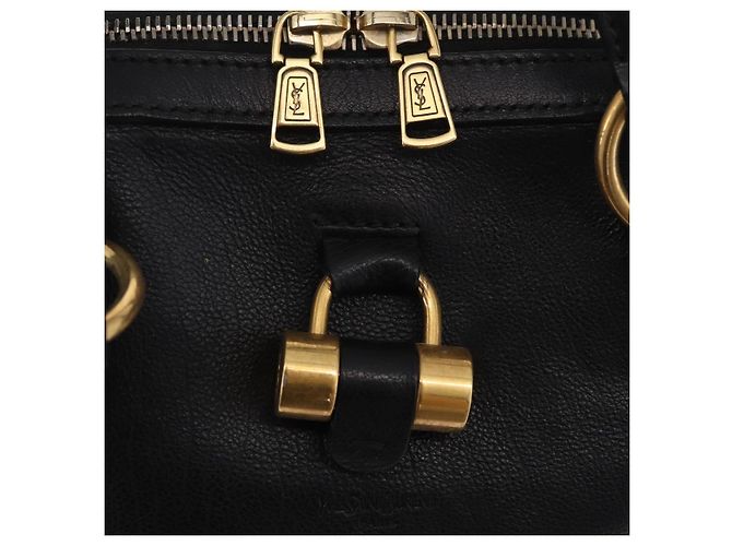 Autre Marque Saint Laurent Muse Hand Bag Leather Black Gold Tone 156464 - vista 17