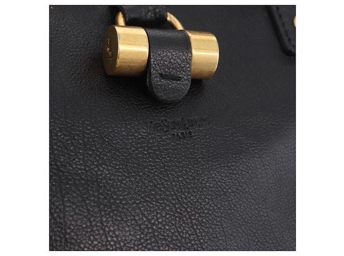 Autre Marque Saint Laurent Muse Hand Bag Leather Black Gold Tone 156464 - vista 18
