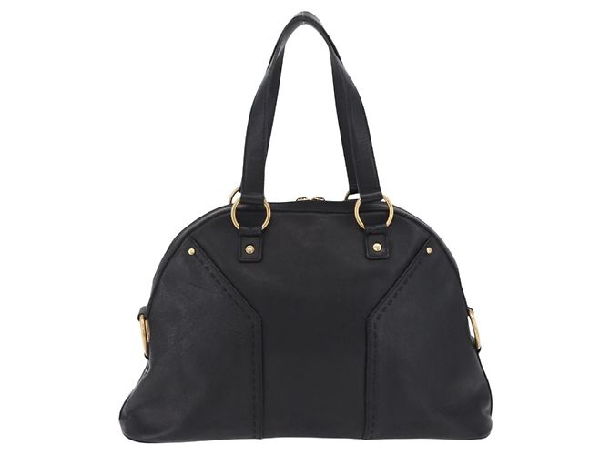 Autre Marque Saint Laurent Muse Hand Bag Leather Black Gold Tone 156464 - vista 3