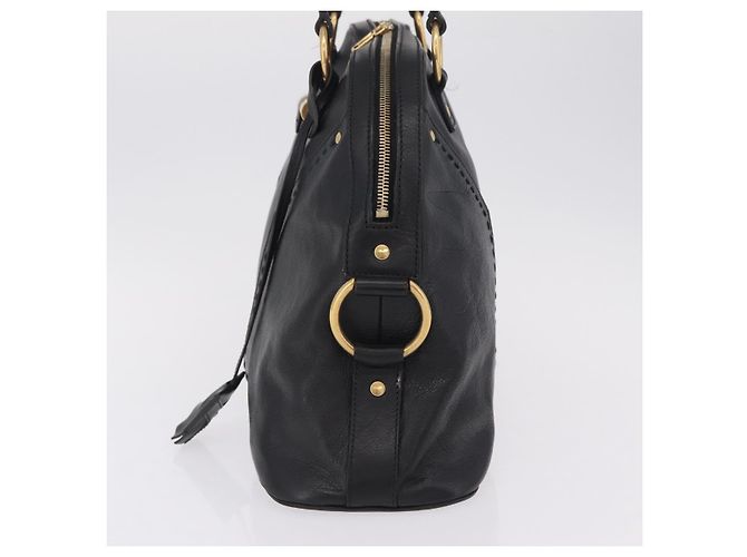 Autre Marque Saint Laurent Muse Hand Bag Leather Black Gold Tone 156464 - vista 4