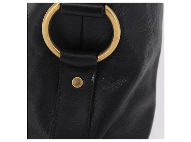 Autre Marque Saint Laurent Muse Hand Bag Leather Black Gold Tone 156464 - vista 5