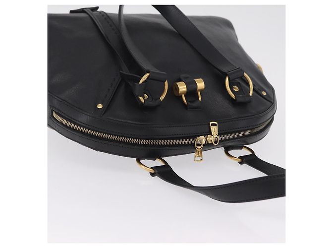 Autre Marque Saint Laurent Muse Hand Bag Leather Black Gold Tone 156464 - vista 8