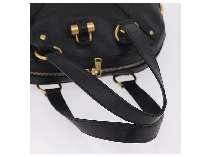 Autre Marque Saint Laurent Muse Hand Bag Leather Black Gold Tone 156464 - vista 9