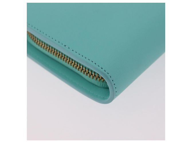 Tiffany & Co. Compact Wallet Leather Light Blue Gold - vista 10