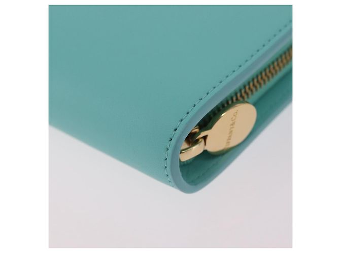 Tiffany & Co. Compact Wallet Leather Light Blue Gold - vista 11