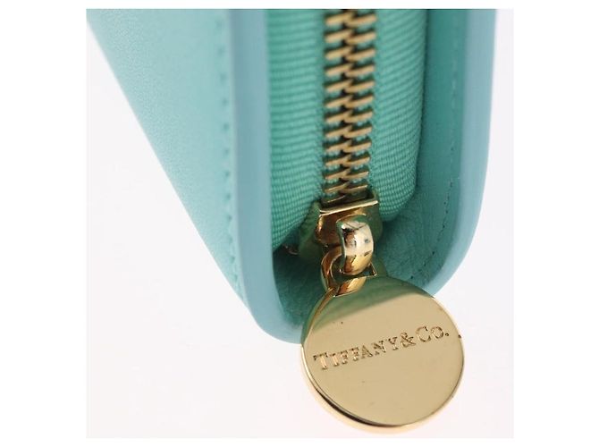 Tiffany & Co. Compact Wallet Leather Light Blue Gold - vista 12