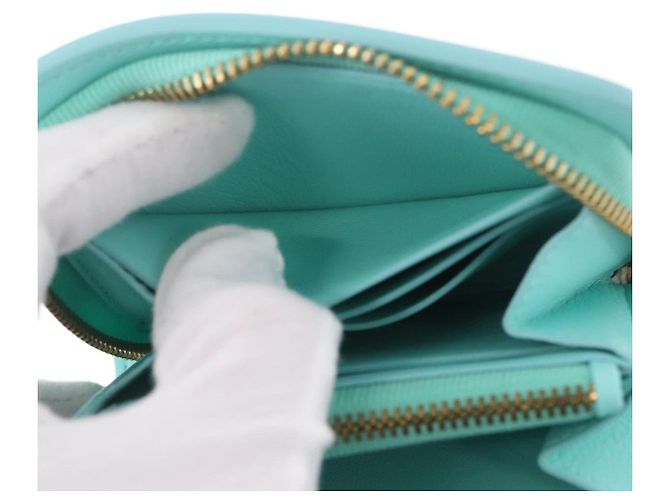 Tiffany & Co. Compact Wallet Leather Light Blue Gold - vista 15