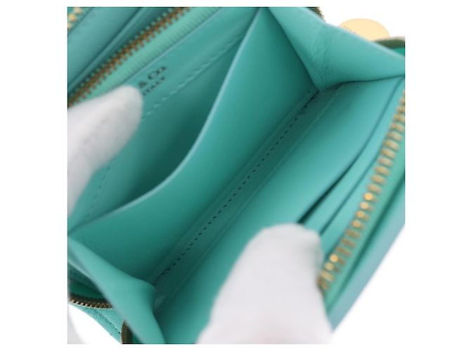 Tiffany & Co. Compact Wallet Leather Light Blue Gold - vista 17