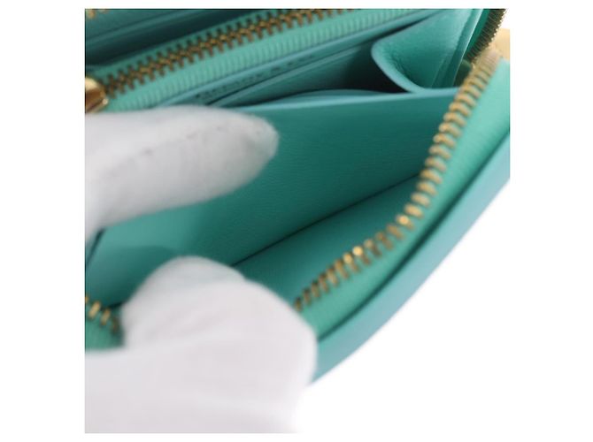 Tiffany & Co. Compact Wallet Leather Light Blue Gold - vista 18