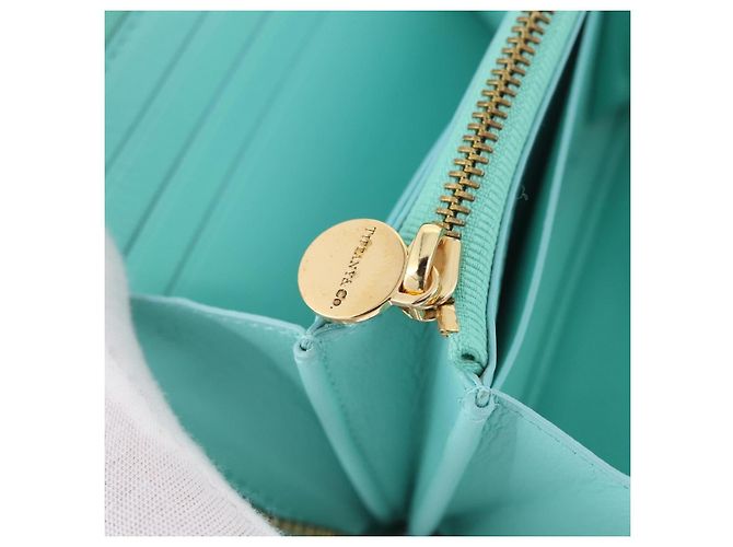 Tiffany & Co. Compact Wallet Leather Light Blue Gold - vista 19