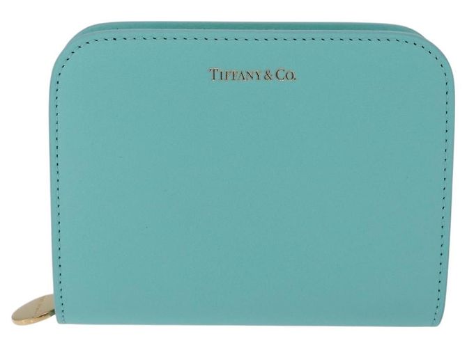 Tiffany & Co. Compact Wallet Leather Light Blue Gold - vista 2