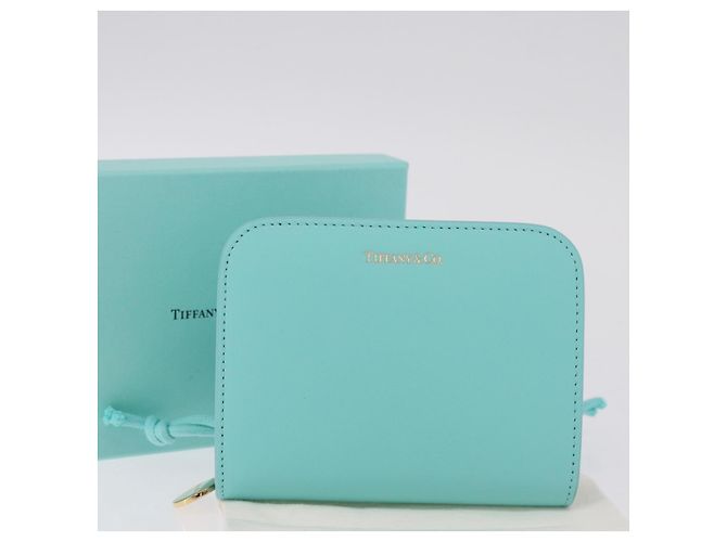 Tiffany & Co. Compact Wallet Leather Light Blue Gold - vista 21