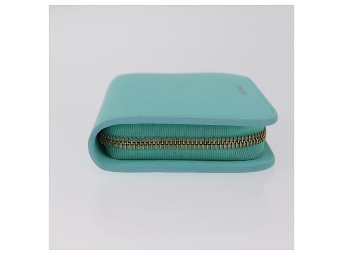 Tiffany & Co. Compact Wallet Leather Light Blue Gold - vista 4