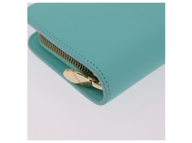 Tiffany & Co. Compact Wallet Leather Light Blue Gold - vista 8