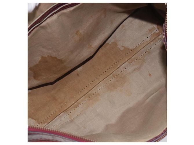 Christian Dior Trotter Canvas Hand Bag Suede Bordeaux Gold - vista 19