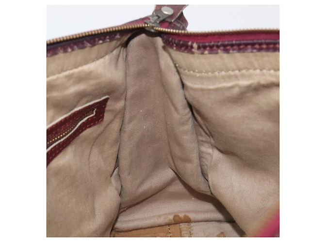 Christian Dior Trotter Canvas Hand Bag Suede Bordeaux Gold - vista 21