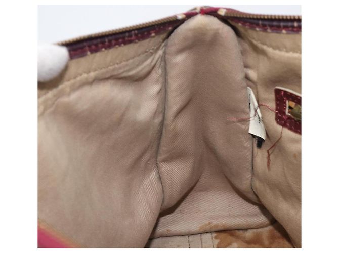 Christian Dior Trotter Canvas Hand Bag Suede Bordeaux Gold - vista 22