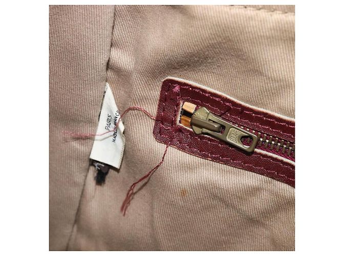 Christian Dior Trotter Canvas Hand Bag Suede Bordeaux Gold - vista 23