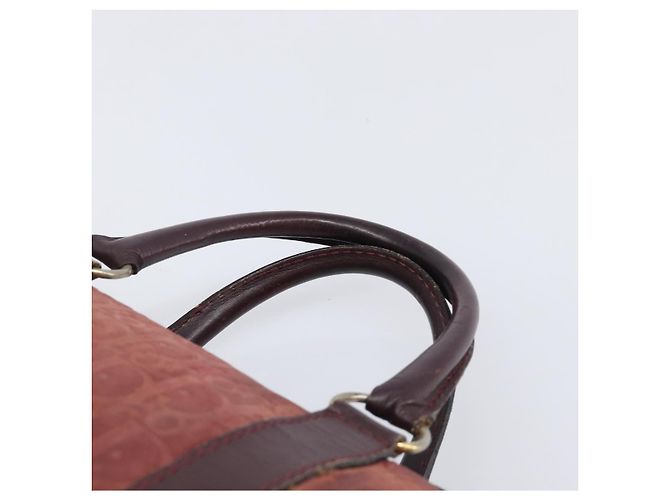 Christian Dior Trotter Canvas Hand Bag Suede Bordeaux Gold - vista 8