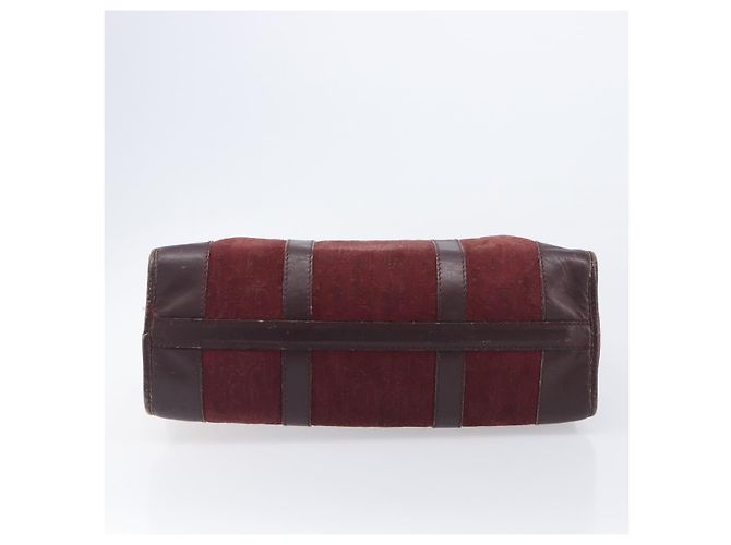 Christian Dior Trotter Canvas Hand Bag Suede Bordeaux Gold - vista 9