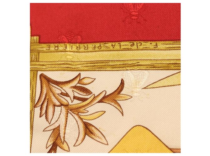 Hermès HERMES Carre 90 Scarf Silk Red White  Herbier de Gavarnie - vista 11