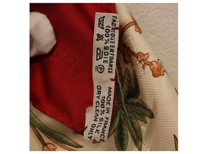 Hermès HERMES Carre 90 Scarf Silk Red White  Herbier de Gavarnie - vista 14
