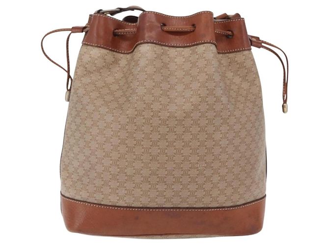 Céline CELINE Macadam Canvas Shoulder Bag PVC Beige Gold - vista 3