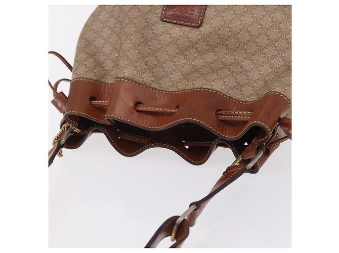 Céline CELINE Macadam Canvas Shoulder Bag PVC Beige Gold - vista 6