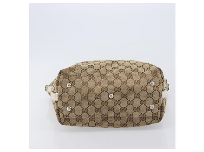 GUCCI GG Canvas Web Sherry Line Tote Bag Beige Silver 232970 - vista 10