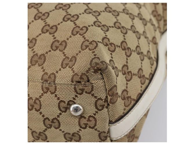 GUCCI GG Canvas Web Sherry Line Tote Bag Beige Silver 232970 - vista 11