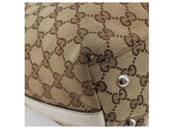 GUCCI GG Canvas Web Sherry Line Tote Bag Beige Silver 232970 - vista 14