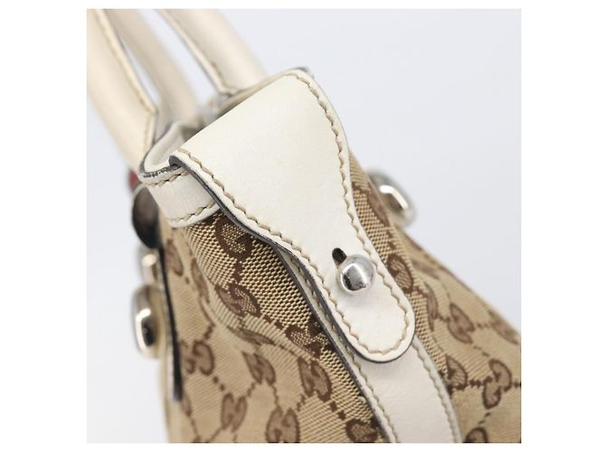 GUCCI GG Canvas Web Sherry Line Tote Bag Beige Silver 232970 - vista 15