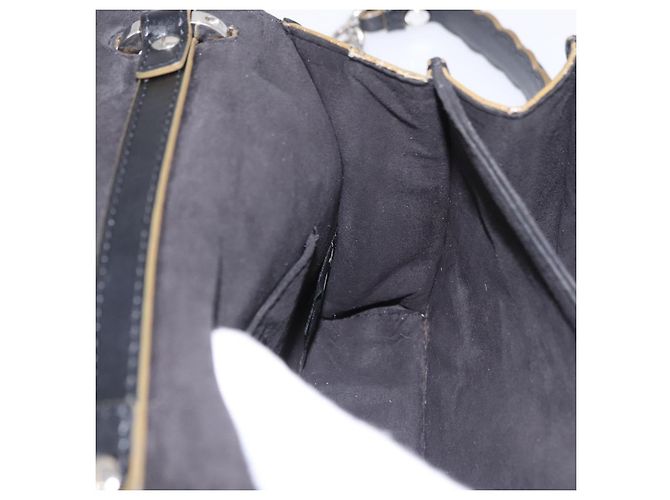 FENDI Canay Chain Shoulder Bag Leather Black Silver 8M0381 - vista 24