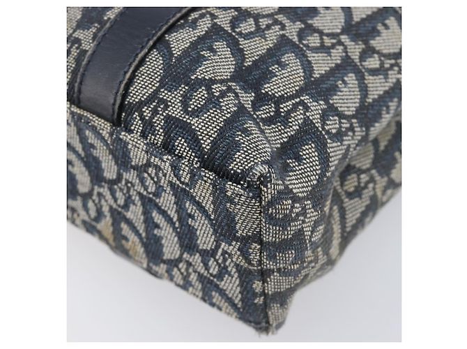 Christian Dior Trotter Canvas Hand Bag Navy Gold Tone - vista 11