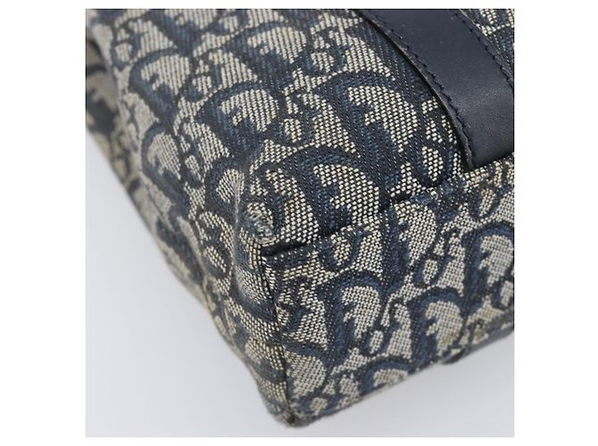 Christian Dior Trotter Canvas Hand Bag Navy Gold Tone - vista 12