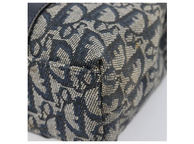 Christian Dior Trotter Canvas Hand Bag Navy Gold Tone - vista 13