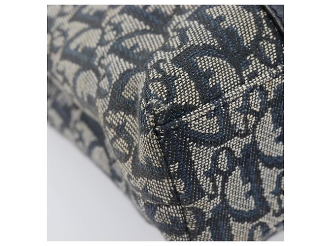Christian Dior Trotter Canvas Hand Bag Navy Gold Tone - vista 14