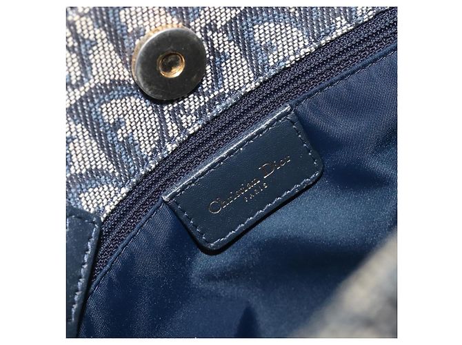 Christian Dior Trotter Canvas Hand Bag Navy Gold Tone - vista 18