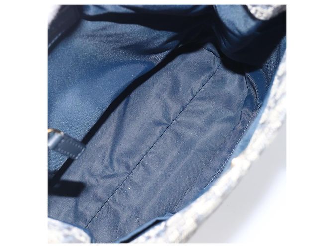 Christian Dior Trotter Canvas Hand Bag Navy Gold Tone - vista 19