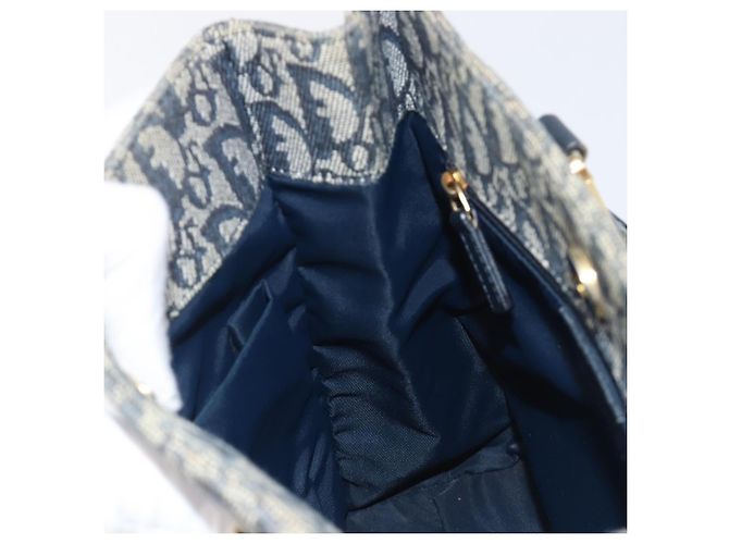 Christian Dior Trotter Canvas Hand Bag Navy Gold Tone - vista 21