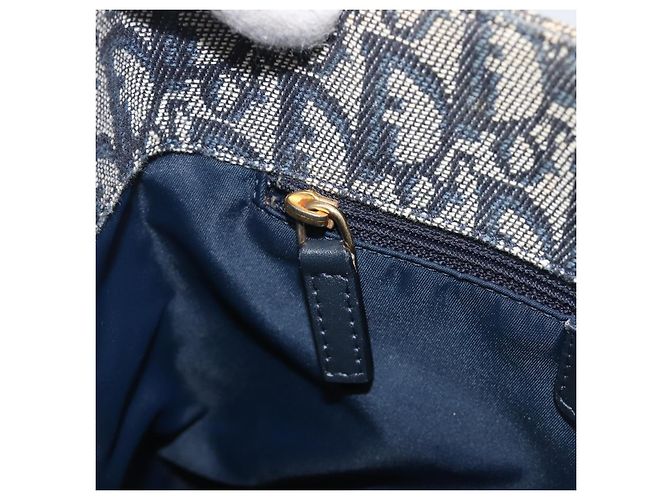 Christian Dior Trotter Canvas Hand Bag Navy Gold Tone - vista 22