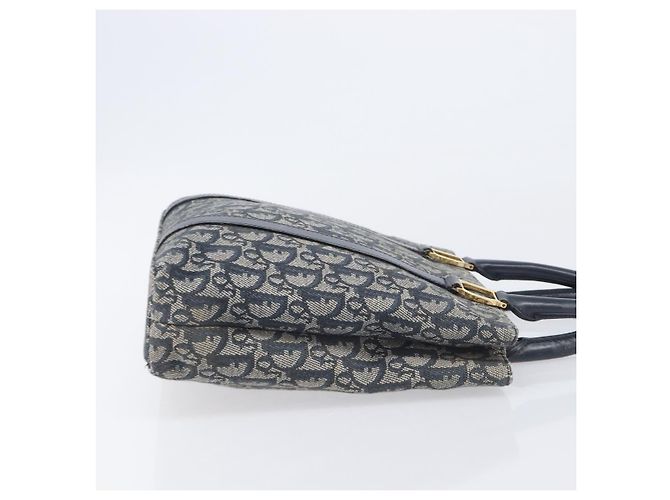Christian Dior Trotter Canvas Hand Bag Navy Gold Tone - vista 4