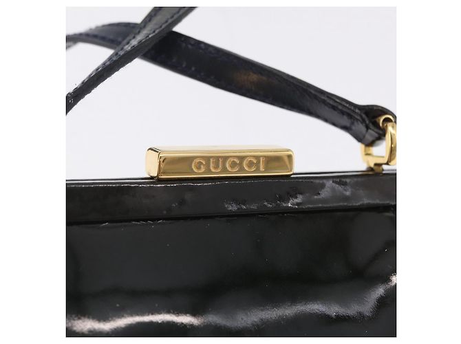 GUCCI Shoulder Bag Patent leather Green Gold - vista 14