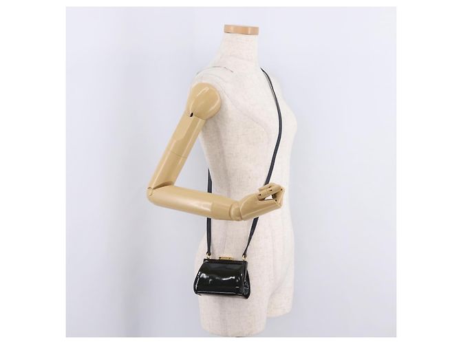 GUCCI Shoulder Bag Patent leather Green Gold - vista 20