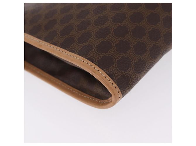 Céline CELINE Macadam Canvas Clutch Bag PVC Leather Brown Gold - vista 10